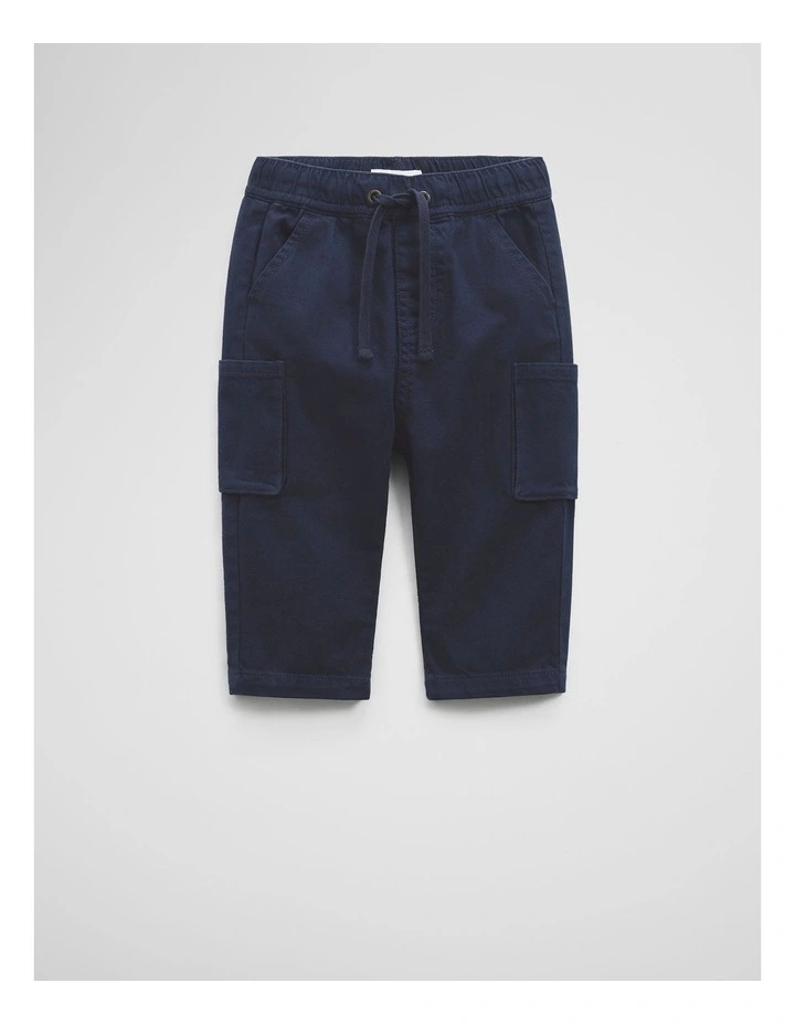 Australian Cotton Blend Relaxed Pull-on Pant in Navy image 4