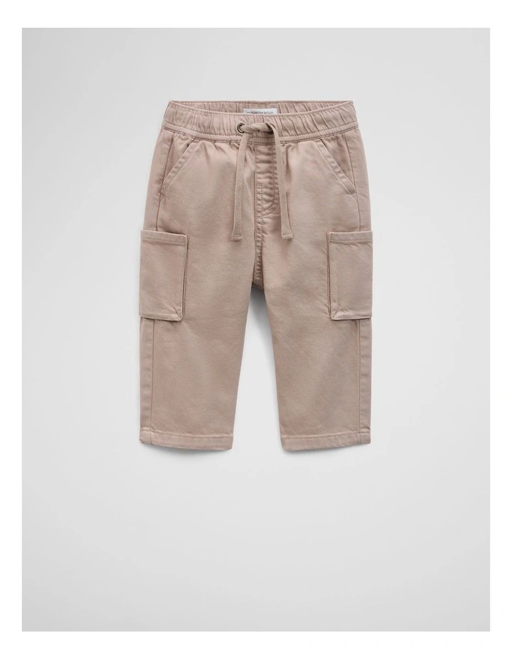 Australian Cotton Blend Relaxed Pull-on Pant in Mushroom image 1