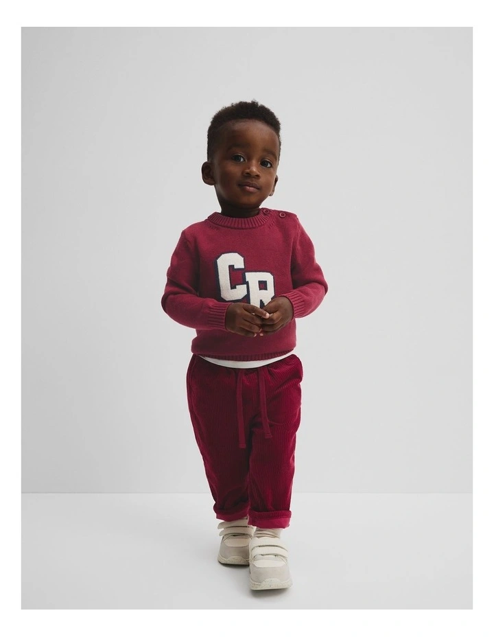 Organically Grown Cotton Corduroy Pant in Currant image 1