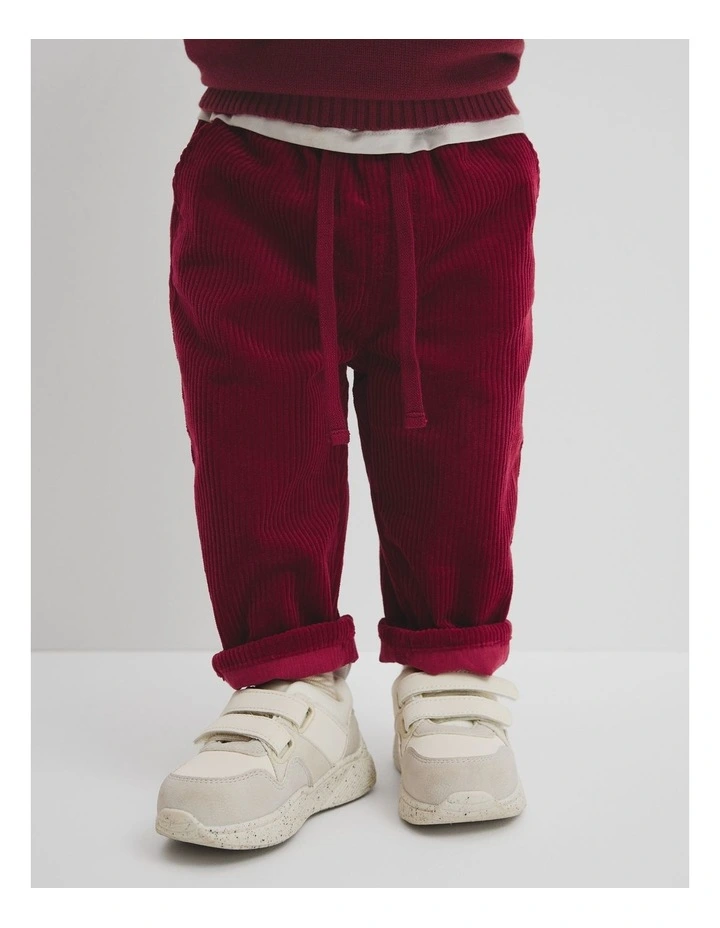 Organically Grown Cotton Corduroy Pant in Currant image 2