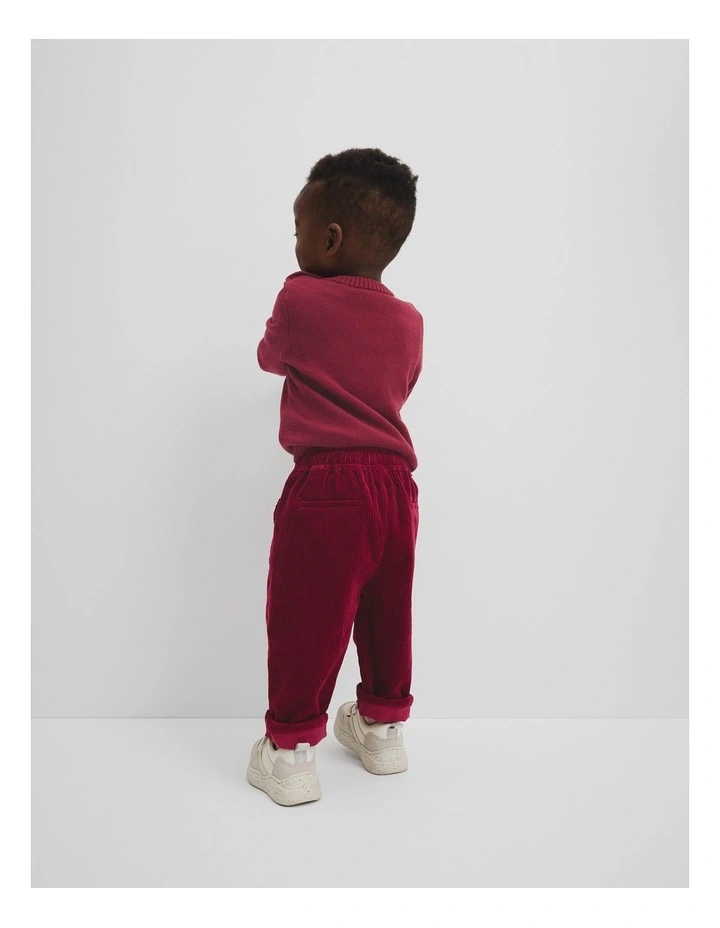 Organically Grown Cotton Corduroy Pant in Currant image 3