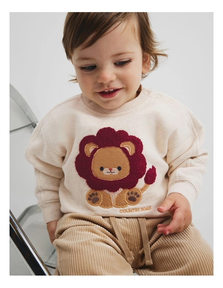Boucle Lion Sweatshirt in Oatmeal Marle image 2