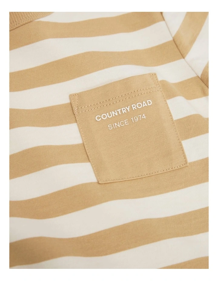 Pocket T-shirt in Honey Stripe image 2