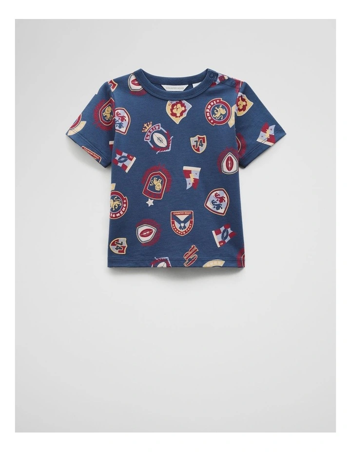 Varsity Motif T-shirt in Navy image 1