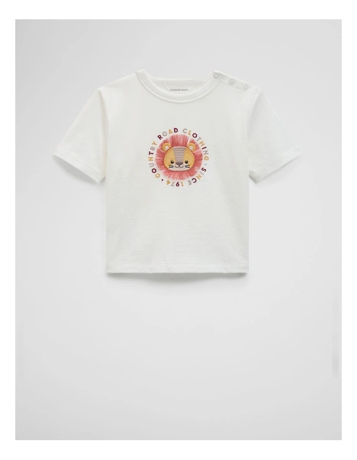 Lion Logo T-shirt in Marshmallow image 1