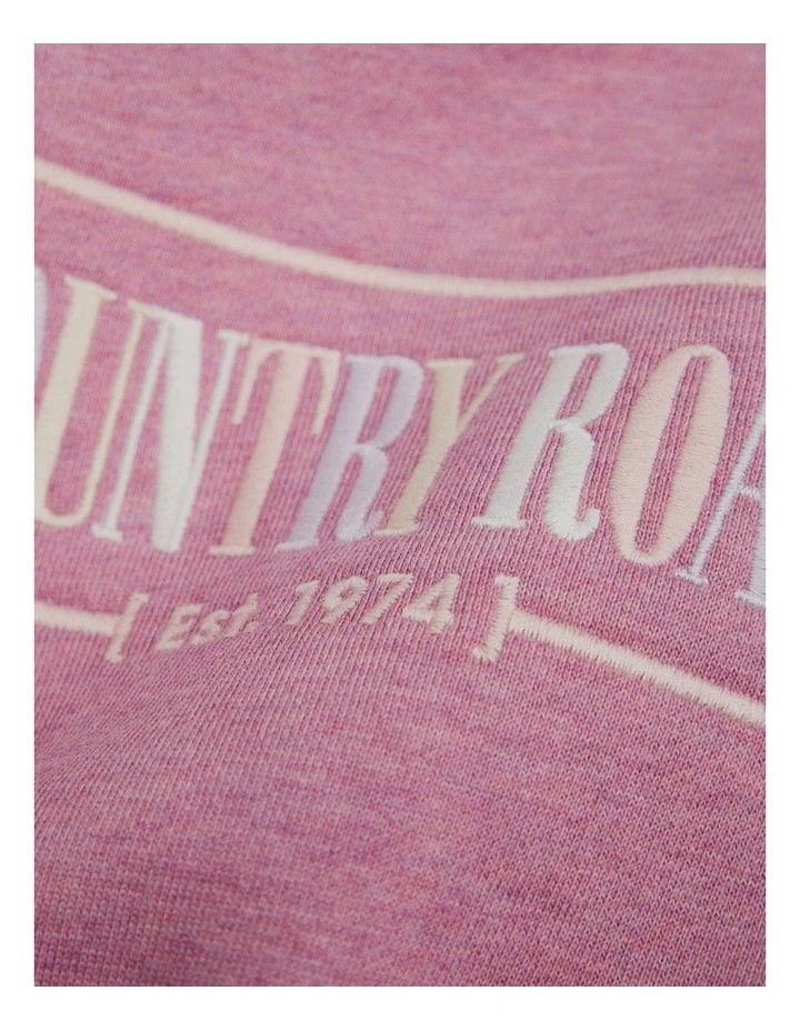 Organically Grown Cotton Logo Oversized Long Sleeve Bodysuit in Berry Marle image 3