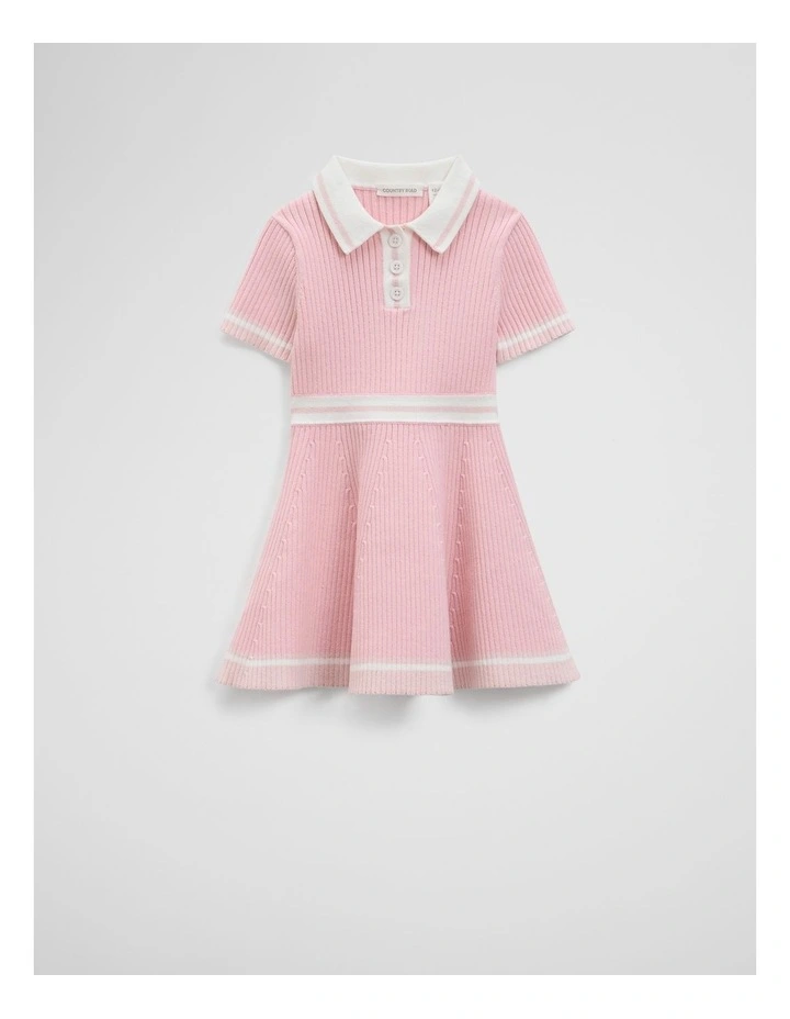 Short Sleeve Knit Dress in Playful Pink image 1