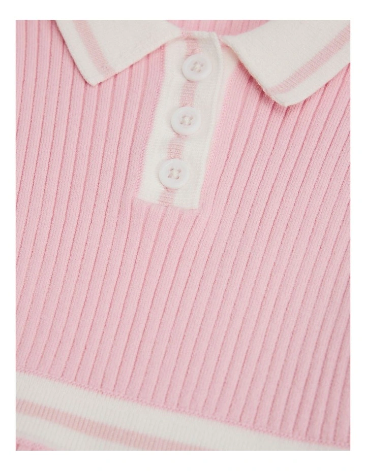 Short Sleeve Knit Dress in Playful Pink image 2