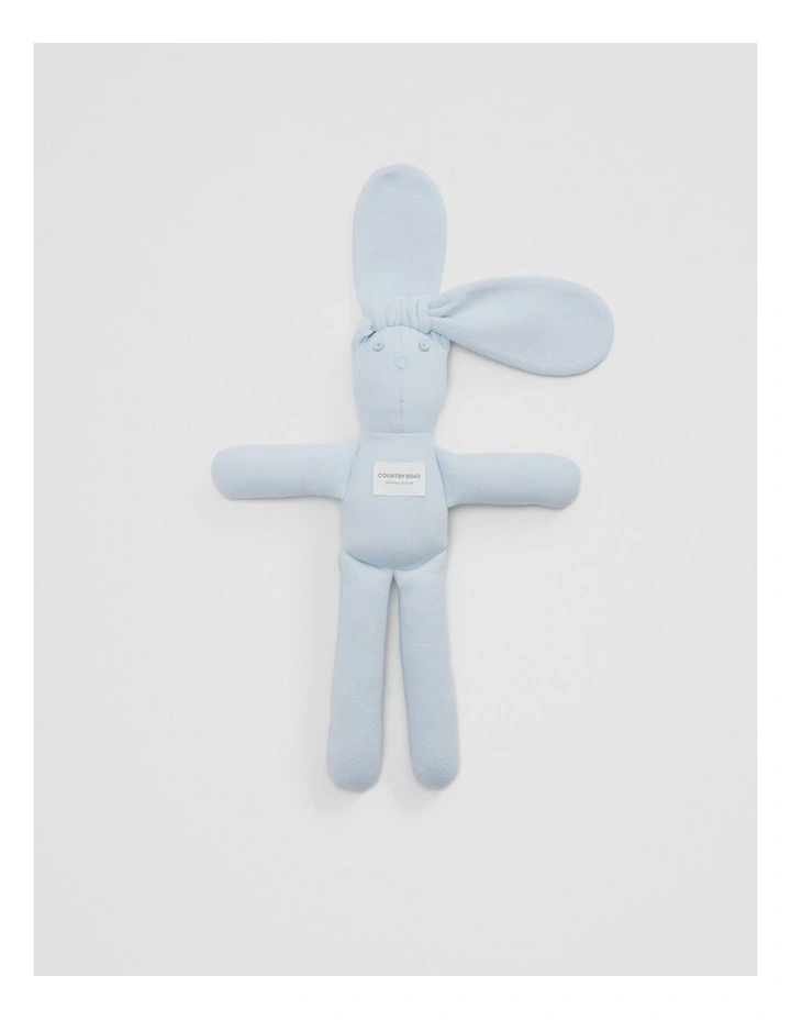 Organically Grown Cotton Blend Rib Stripe Bunny in Powder Blue image 1