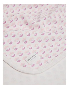Organically Grown Cotton Blend Newborn Swaddle in Pink Geo Floral