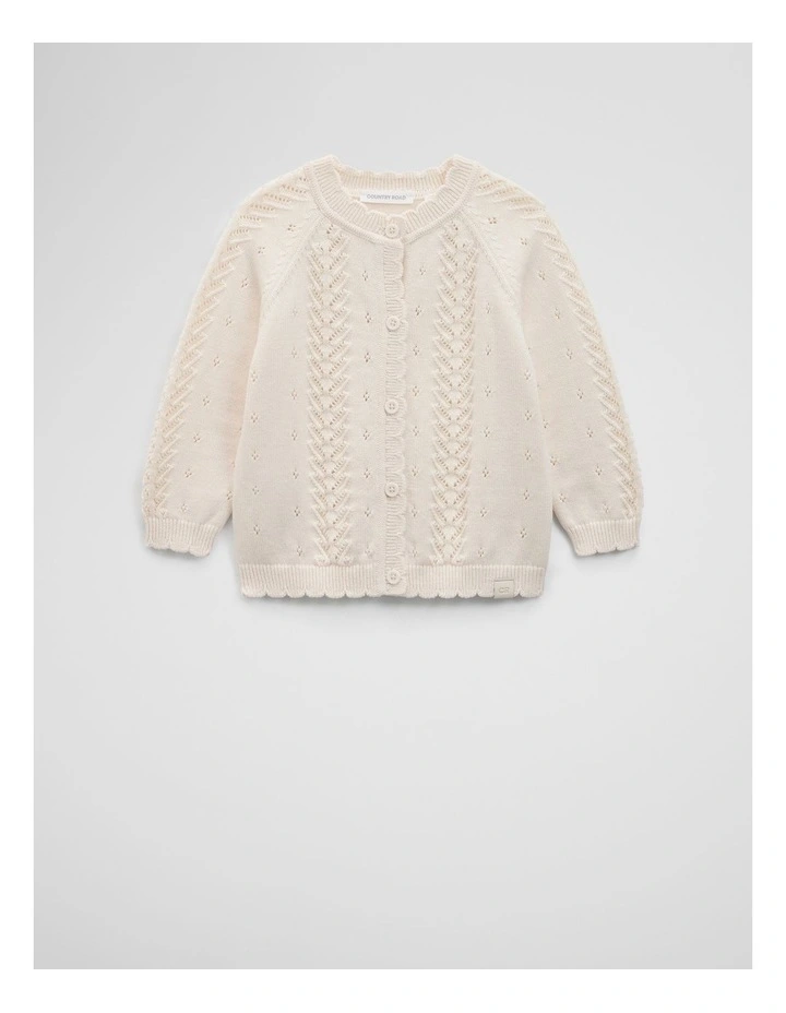 Knit Cardigan in Eggshell image 1