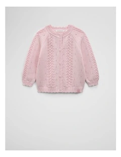 Knit Cardigan in Mineral Pink