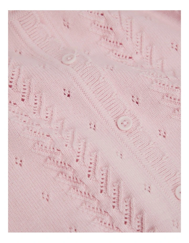 Knit Cardigan in Mineral Pink image 2