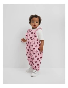 Cord Floral Overall in Pink Floral