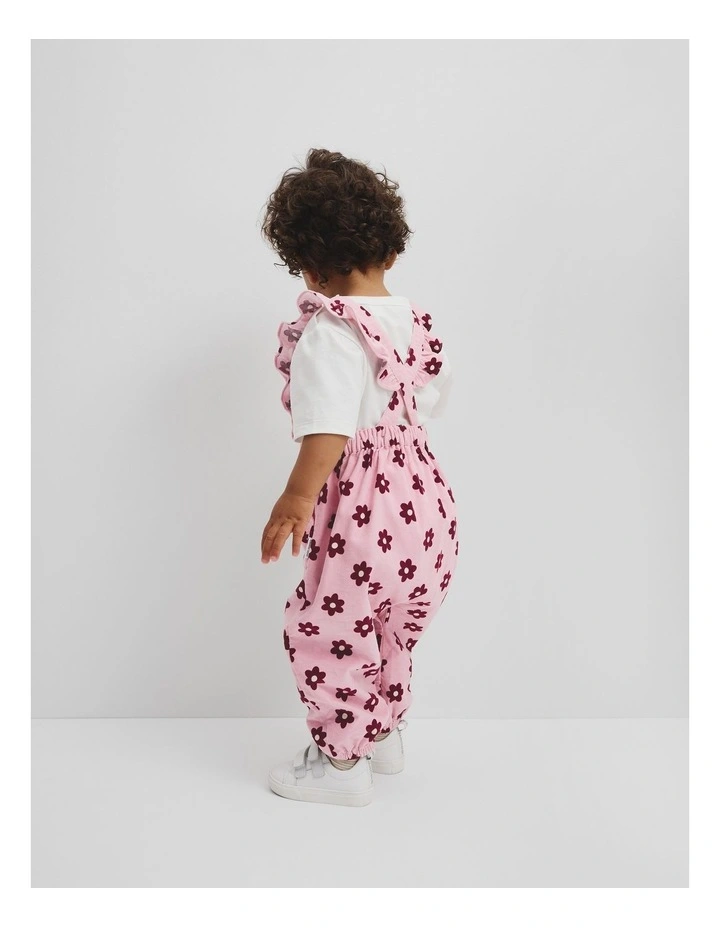 Cord Floral Overall in Pink Floral image 3
