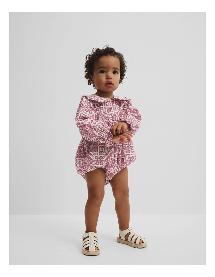 Frill Collar Romper in Multi Pink image 1