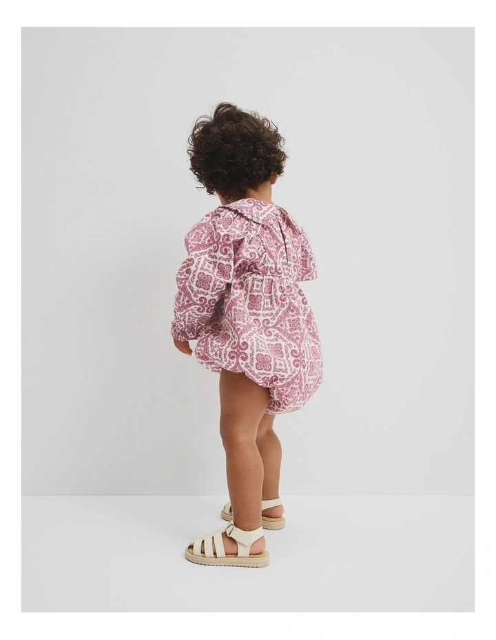 Frill Collar Romper in Multi Pink image 2