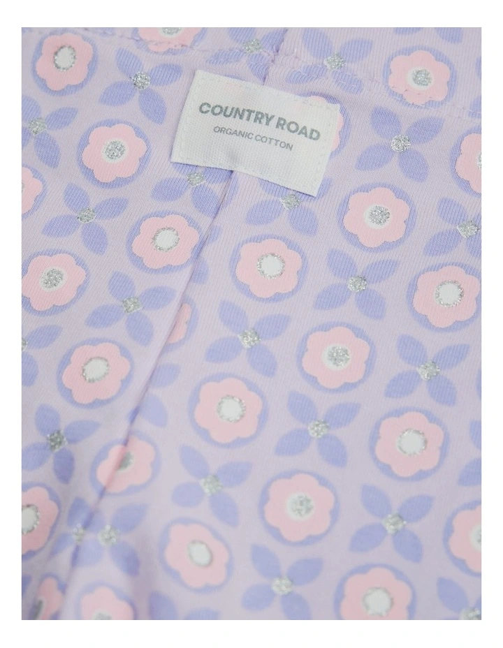 Organically Grown Cotton Blend Geometric Legging in Bluebell Multi image 2