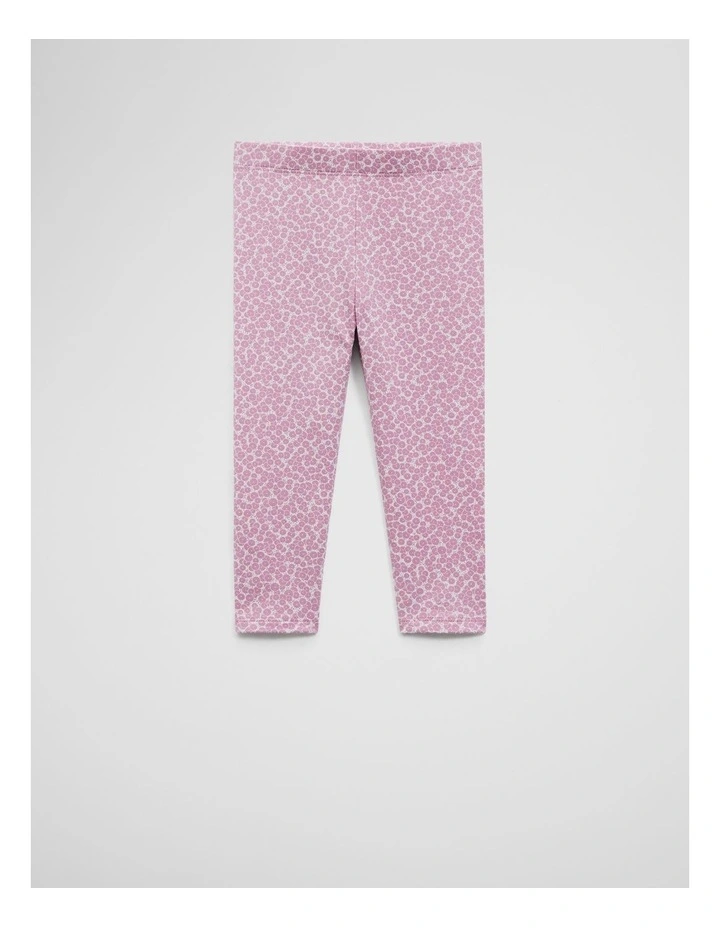 Organically Grown Cotton Blend Heart Legging in Berry Ditsy image 1