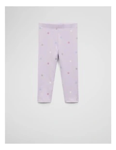 Organically Grown Cotton Blend Spot Legging in Lilac Spot