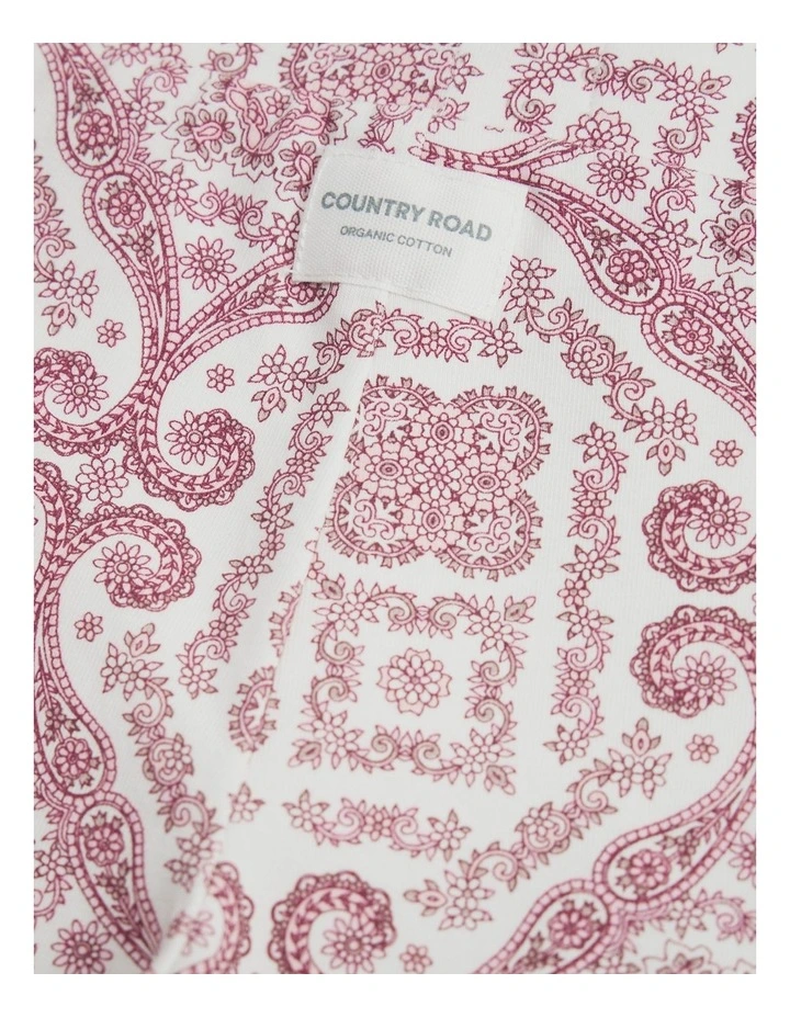 Organically Grown Cotton Blend Flare Paisley Legging in Multi Pink image 2