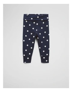 Organically Grown Cotton Fold Over Soft Pant in Navy Spot