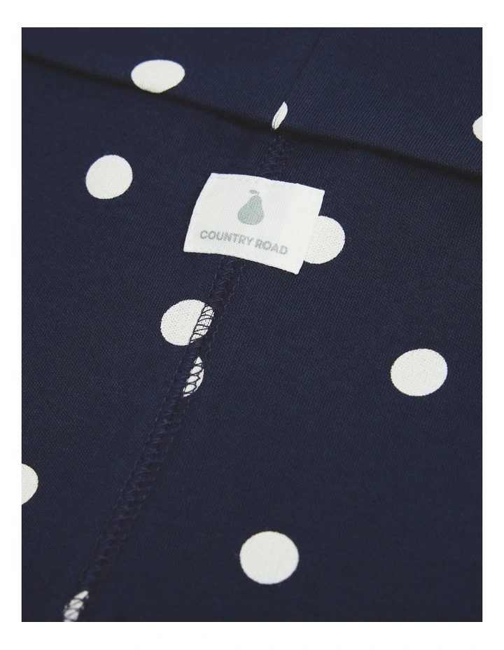 Organically Grown Cotton Fold Over Soft Pant in Navy Spot image 2