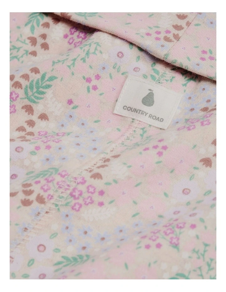 Organically Grown Cotton Fold Over Soft Pant in Floral Multi image 2