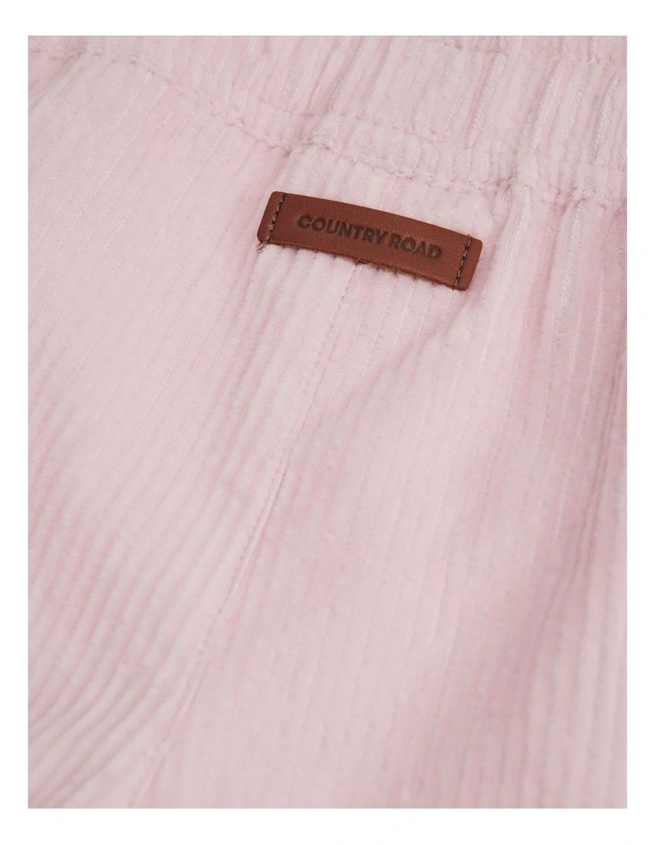 Organically Grown Cotton Cord Frill Pant in Mineral Pink image 2