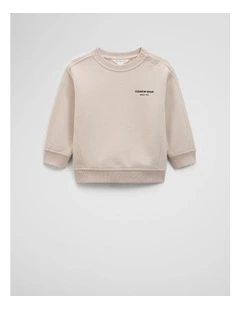 Australian Cotton Modern Sweat Top in Wafer