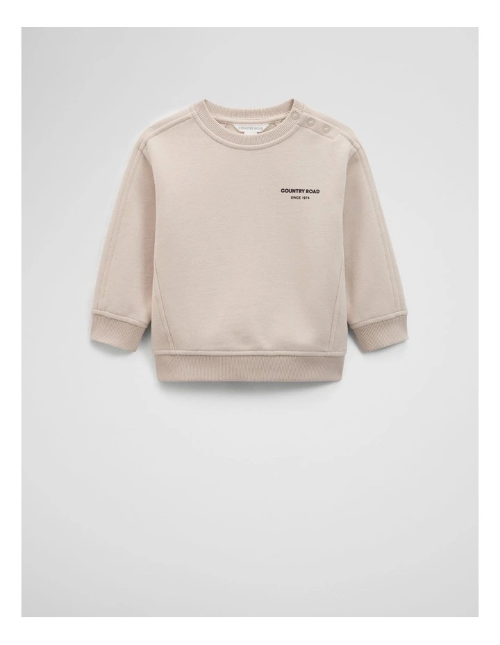 Australian Cotton Modern Sweat Top in Wafer image 1