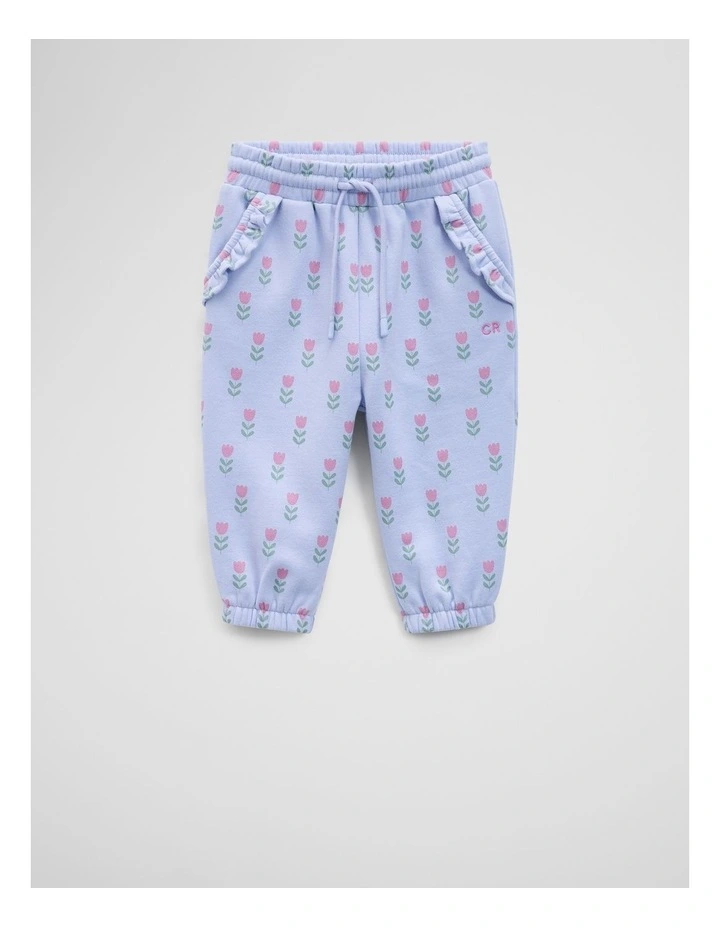Frill Sweat Pant in Bluebell Floral image 1