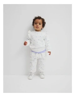 Frill Logo Sweat Top in Eggshell Heart