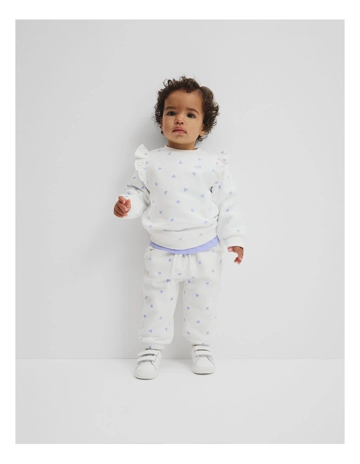 Frill Logo Sweat Top in Eggshell Heart image 1