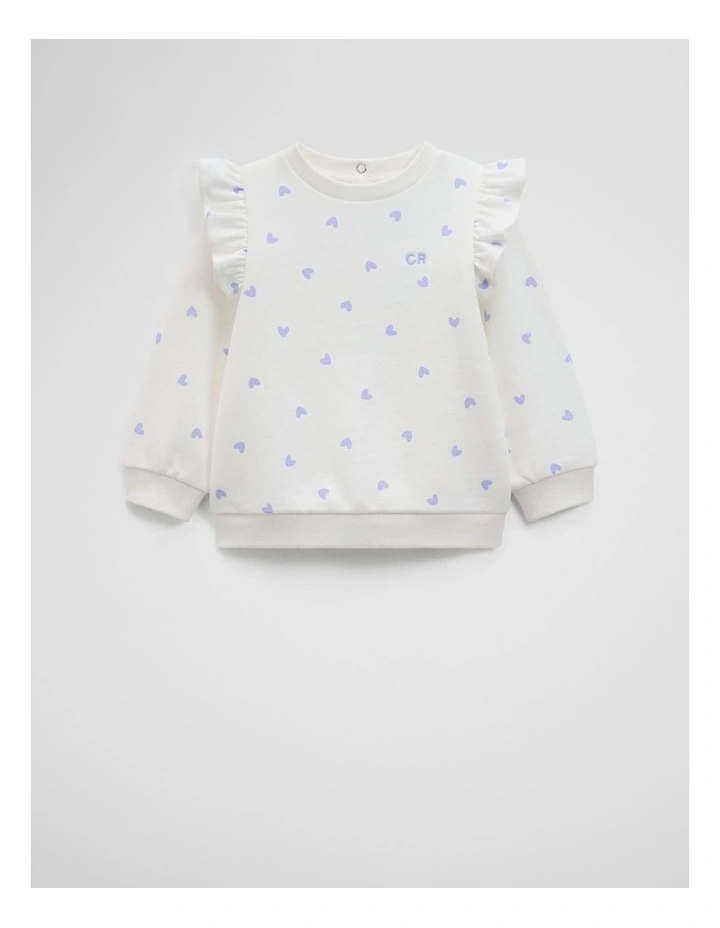 Frill Logo Sweat Top in Eggshell Heart image 4