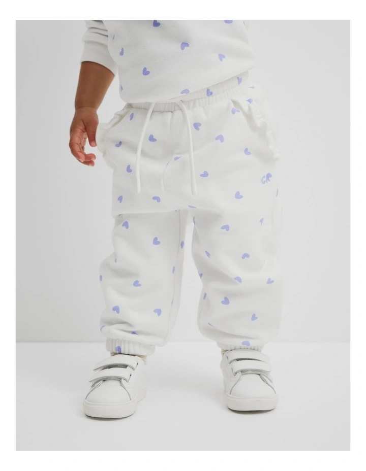 Frill Sweat Pant in Eggshell Heart image 2