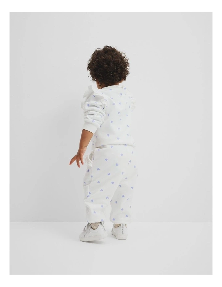Frill Sweat Pant in Eggshell Heart image 3