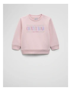 Australian Cotton Relaxed Heritage Sweat Top in Pink