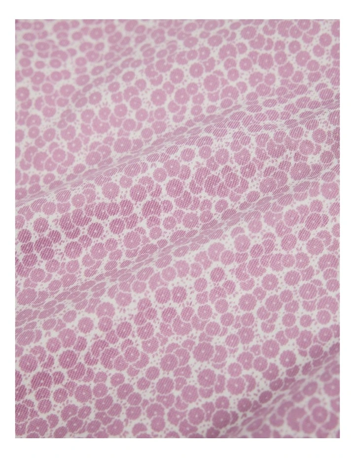 Organically Grown Cotton Long Sleeve Sequin Logo T-shirt in Berry Ditsy image 2