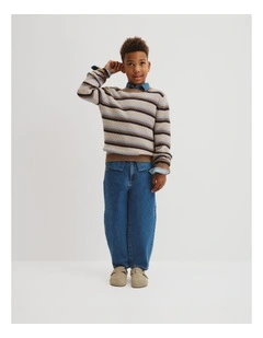 Crew Neck Stripe Knit in Multi