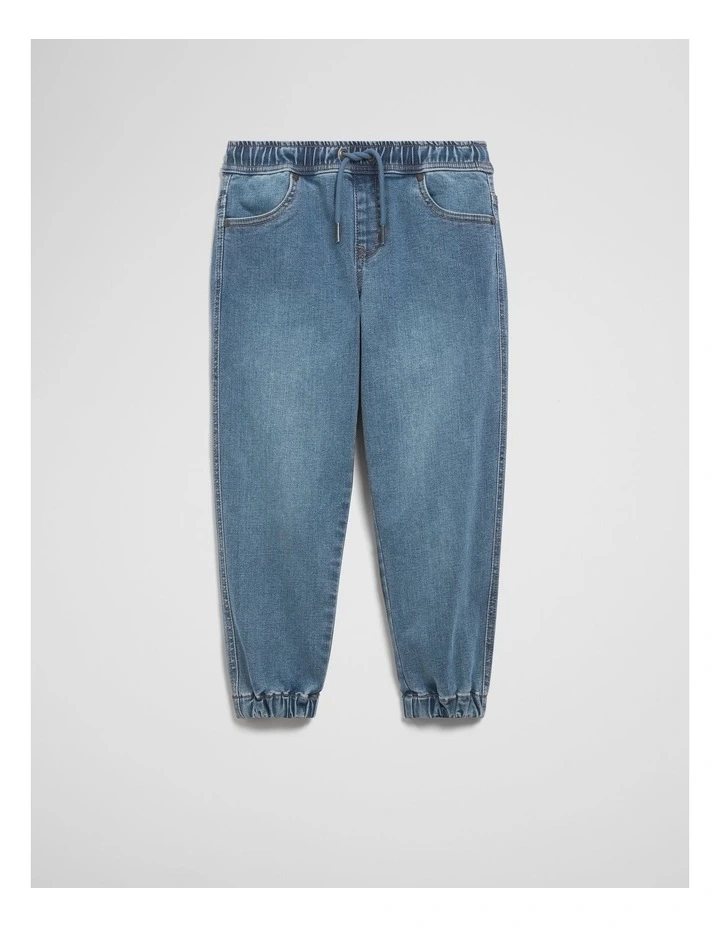 Denim Jogger in Mid Blue Wash image 5