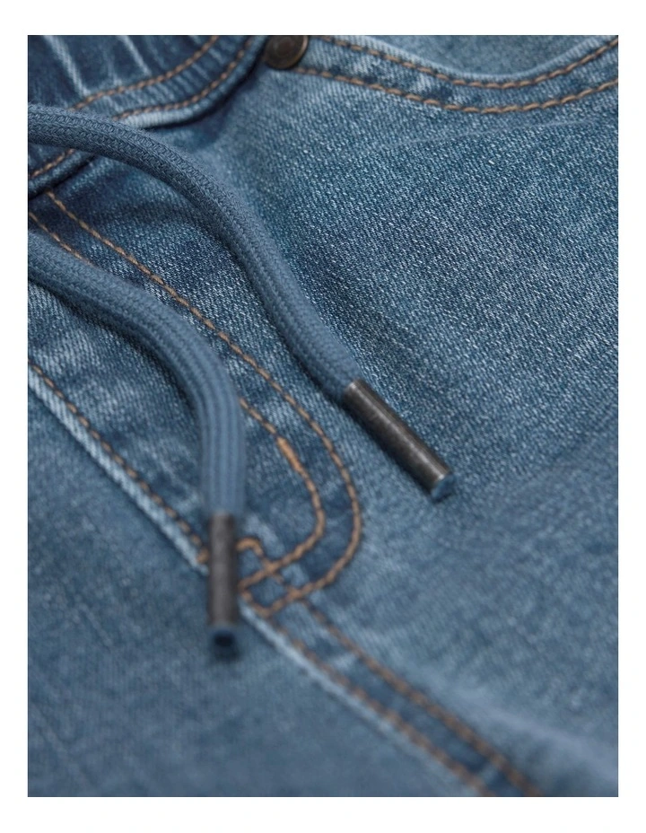 Denim Jogger in Mid Blue Wash image 6