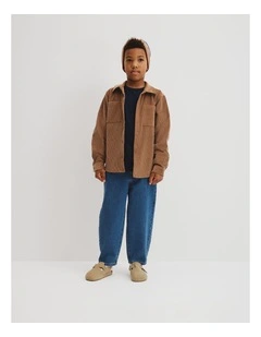 Orgaanically Grown Cotton Cord Shacket in Camel