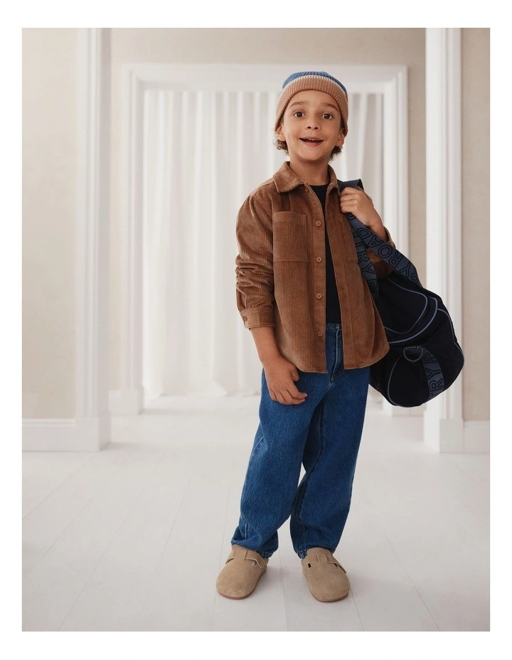 Orgaanically Grown Cotton Cord Shacket in Camel image 2