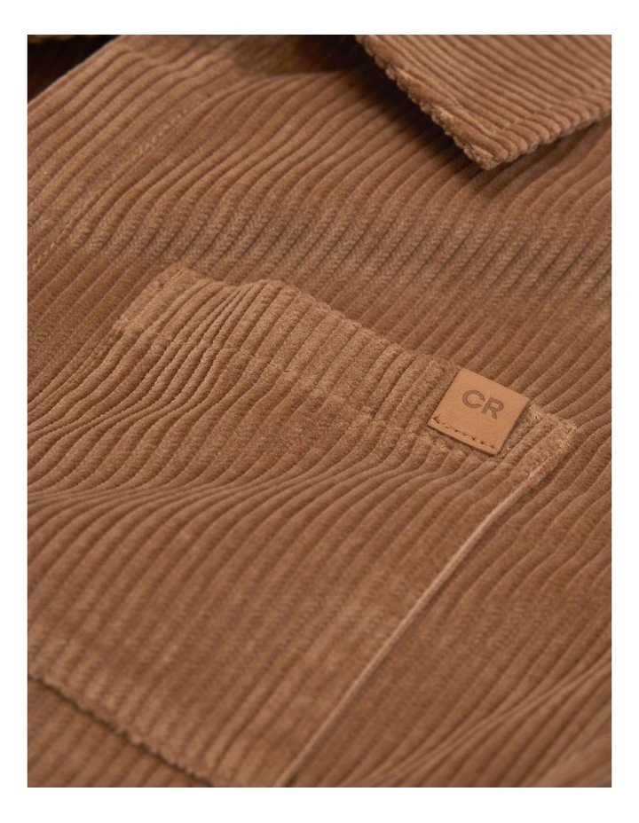 Orgaanically Grown Cotton Cord Shacket in Camel image 6