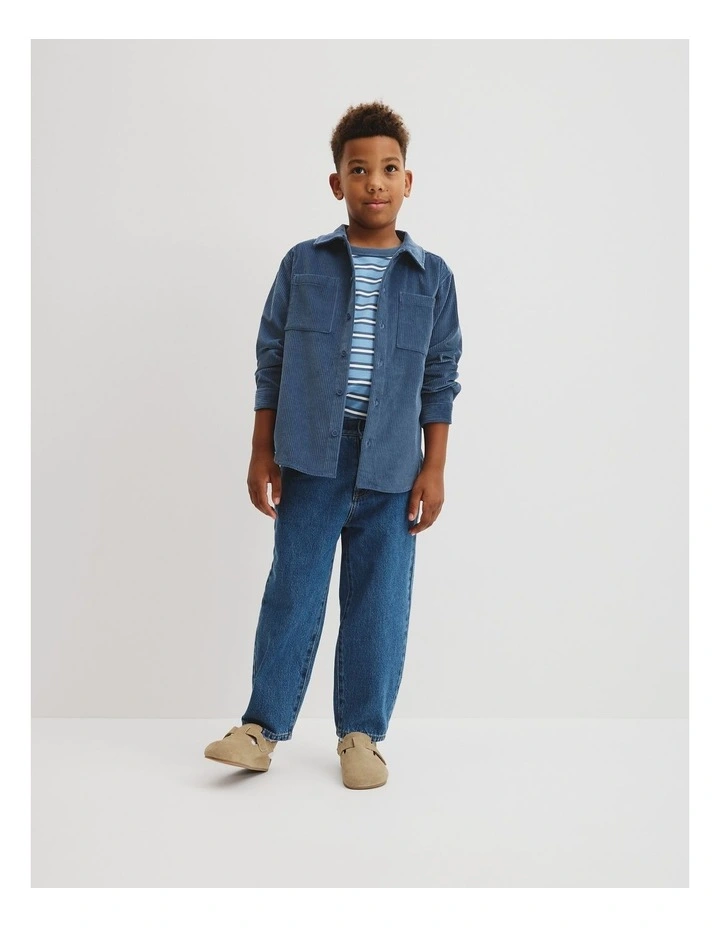 Orgaanically Grown Cotton Cord Shacket in Deep Blue image 1