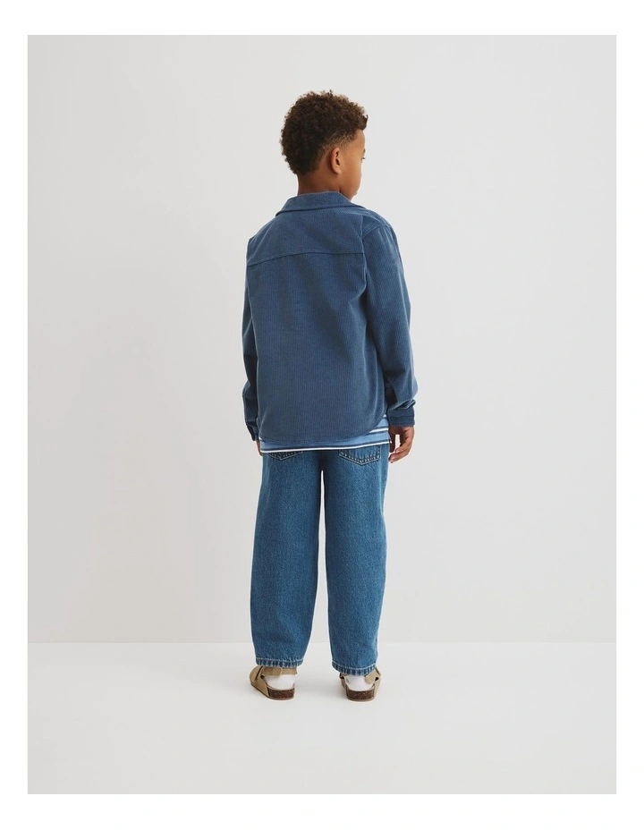 Orgaanically Grown Cotton Cord Shacket in Deep Blue image 3