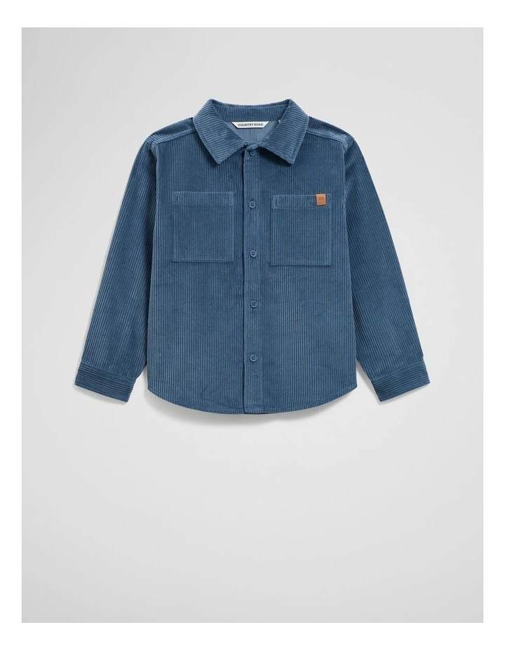 Orgaanically Grown Cotton Cord Shacket in Deep Blue image 4