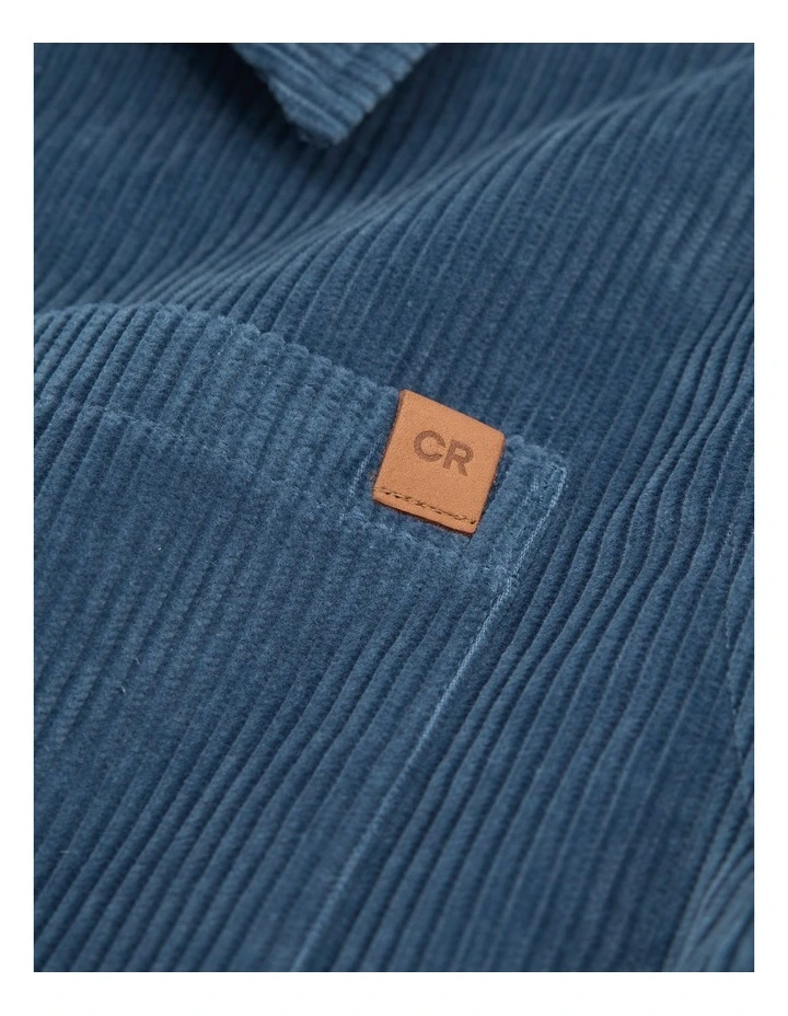 Orgaanically Grown Cotton Cord Shacket in Deep Blue image 5