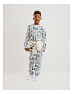 Australian Cotton Bunny Print Pyjama Set in Multi